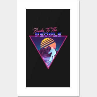 Retro Vaporwave Ski Mountain | Powder To The People | Shirts, Stickers, and More! Posters and Art